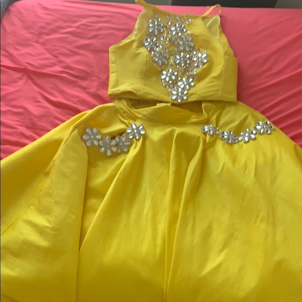 Two Piece Yellow Dress